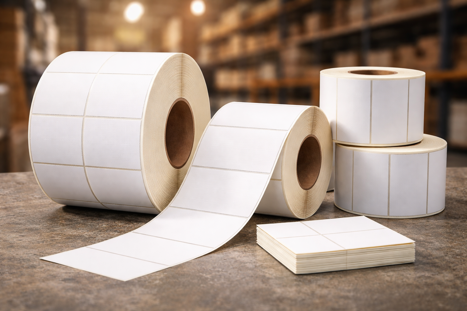 THERMAL TRANSFER LABELS ON ROLLS  |  FANFOLD